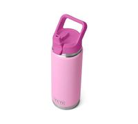 YETI Rambler 26 oz Bottle, Vacuum Insulated, Stainless Steel with Color Matching Straw Cap, Power Pink/Wildflower