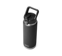 YETI Rambler 26 oz Bottle, Vacuum Insulated, Stainless Steel with Straw Cap, Black