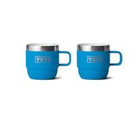 YETI Rambler 6 oz Stackable Mug, Stainless Steel, Vacuum Insulated Espresso/Coffee Mug, 2 Pack, Big Wave Blue