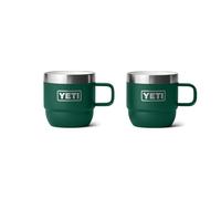 YETI Rambler 6 oz Stackable Mug, Stainless Steel, Vacuum Insulated Espresso/Coffee Mug, 2 Pack, Black Forest Green