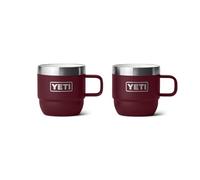 YETI Rambler 6 oz Stackable Mug, Stainless Steel, Vacuum Insulated Espresso/Coffee Mug, 2 Pack, Wild Vine Red