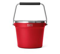 YETI Rambler Beverage Bucket, Double-Wall Vacuum Insulated Ice Bucket with Lid, Rescue Red, 7.6 L