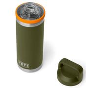 YETI Rambler Bottle Chug, Vaccum Insulated Stainless Steel Bottle with Leakproof Chug Cap, Olive/King Crab Orange, 18 oz (532 ml)