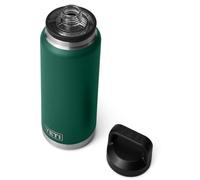 YETI Rambler Bottle Chug, Vacuum Insulated Stainless Steel Bottle with Leakproof Chug Cap, Black Forest Green, 36 oz (1 L)