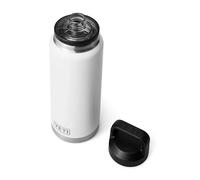 YETI Rambler Bottle Chug, Vacuum Insulated Stainless Steel Bottle with Leakproof Chug Cap, White, 36 oz (1 L)