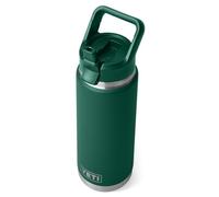 YETI Rambler C Straw Bottle, Stainless Steel Vacuum Insulated Bottle with Leakproof Straw Cap, Black Forest Green, 26oz (769ml)