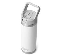 YETI Rambler C Straw Bottle, Stainless Steel Vacuum Insulated Bottle with Leakproof Straw Cap, White, 18oz (532ml)