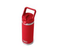 YETI Rambler C Straw Bottle, Stainless Steel Vacuum Insulated Bottle with Straw Cap, Rescue Red, 18 oz (532 ml)