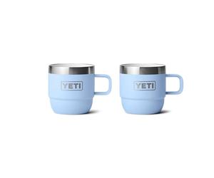 YETI Rambler Espresso Mug, Vacuum Insulated Stainless Steel Stackable Mug, Big Sky Blue, 2 Pack 6 oz (177 ml)
