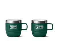 YETI Rambler Espresso Mug, Vacuum Insulated Stainless Steel Stackable Mug, Black Forest Green, 2 Pack 6 oz (177 ml)