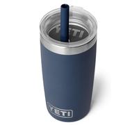 YETI Rambler Jr 10 oz Kids Tumbler with Straw Lid, Navy | Insulated Tumbler with Splash-Resistant Lid & Silicone Straw (295 ml), Car Seat Cup Holder Compatible & Dishwasher Safe