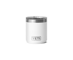 YETI Rambler Lowball, Vacuum Insulated Stainless Steel Stackable Lowball with MagSlider Lid, White, 10 oz (296 ml)