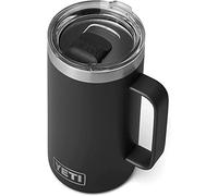 YETI Rambler Mug, Vacuum Insulated Stainless Steel Mug with Magslider Lid, Black, 24 oz (709 ml)
