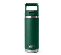 Rambler 18oz Straw Bottle in Black Forest Green