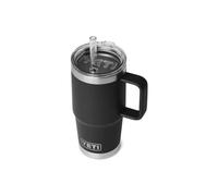 YETI Rambler Straw Mug, Stainless Steel Vacuum Insulated Mug with Stronghold Lid, Black, 25 oz (739 ml)