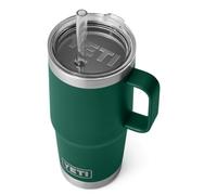 YETI Rambler Straw Mug, Stainless Steel Vacuum Insulated Mug with Stronghold Lid, Black Forest Green, 25 oz (739 ml)