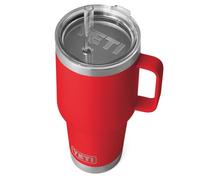 YETI Rambler Straw Mug, Stainless Steel Vacuum Insulated Mug with Stronghold Lid, Rescue Red, 35 oz (1 l)