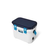 YETI Roadie® 15 Small Cool Box (White/Blue) - Portable Cooler Box with PermaFrost™ Insulation - Fits 22 Cans or 7.4 kg Ice - Compact Ice Cooler for Food & Drink - 5 Year Warranty
