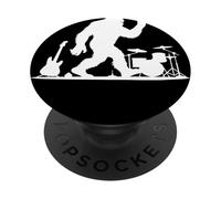 Yeti Rock Band Silhouette With Guitars And Drums Music PopSockets Adhesive PopGrip