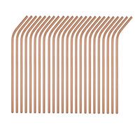 Yeti Rtic Tumblers Rose Gold 50 Pack - 10.5" Bent Stainless Steel Straws for 20-30oz Tumblers