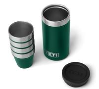 YETI Shot Glasses with Carrying Case, Black Forest Green | Camping Shot Glasses Set with Double-Wall Insulation, Stackable Design & Stainless Steel Construction (4 x 48ml)