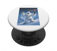Yeti waving at Santa Claus flying overhead merry Christmas PopSockets Adhesive PopGrip