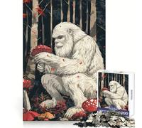 Yeti with Mushrooms 1000 Piece Jigsaws for Adults Puzzle Improve Memory Happy Idle Time Laser Cut Art Xmas Gift (50x75cm)