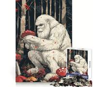 Yeti with Mushrooms 1000 Piece Puzzle For Adults Cognitive Skill Casual Relaxation Solid Lock Chic Xmas Gift (38x26cm)