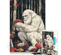 Yeti with Mushrooms Adult Jigsaw1000 Pieces Cognitive Boost Game No Gap Tight Fitting Design Birthday Gift Brain Teaser Toy (50x75cm)