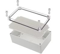 YETLEBOX IP67 Waterproof Electrical Box, ABS, 250x150x100mm, Includes Mounting Plate, Clear Cover, Grey