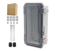 YETLEBOX Outdoor Waterproof Electrical Box Junction Box Weatherproof IP67 ABS Plastic Enclosure Switch Router Project Box Electronics Enclosure with Mounting Plate Wall Bracket Clear 7.9"x3.9"x2.8"