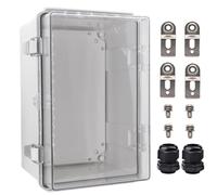 YETLEBOX Outdoor Waterproof Electrical Box Junction Box Weatherproof IP67 ABS Plastic Enclosure Switch Router Project Box Electronics Enclosure with Mounting Plate Wall Bracket Clear 11.8"x7.9"x6.7"