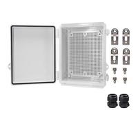 YETLEBOX Outdoor Waterproof Electrical Box Junction Box Weatherproof IP67 ABS Plastic Enclosure Switch Router Project Box Electronics Enclosure with Mounting Plate Wall Bracket Grey 8.7"x6.7"x4.3"