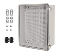 YETLEBOX Waterproof Electrical Box Junction Box Weatherproof IP67 ABS Plastic Enclosure Switch Router Project Box Electronics DIY Enclosure with Mounting Plate and Wall Bracket Clear 13.8"x9.8"x5.9"