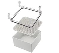 YETLEBOX Waterproof Electrical Box with Mounting Plate 125x125x75mm, IP67 Junction Box Dustproof Clear Cover Plastic DIY Electric Project Enclosure Box Grey 4.9"x 4.9"x 3"