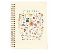 Yetmadi Christian Floral Notebook, It Is Well With My Soul Bible Verse