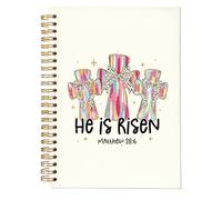 Yetmadi Preppy Bow Cross Christian Notebook, Bible Verse Notebooks Journal