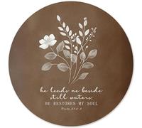 Yetmadi Vintage Boho Floral Christian Round Mouse Pad, Christian Faith Based Mousepad for Women, Inspirational Bible Non-Slip Base Desktop Protection Mouse Mat for Computer Home Office, 8.7x8.7 Inches