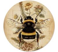 Yetmadi Vintage Flroal Bee Round Mouse Pad, Cottagecore Floral Gifts