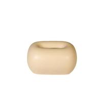 YETONADO Creative Round Corner Tissue Box Coffee Table Desk Decoration Minimalism Ceramic Tissue Box Bedside Table Paper Towel Case(Faint yellow)