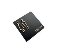 YETONADO Men's And Women's Bathroom Signage Acrylic Public Toilet Door Signage Hotel Toilet Reminder Signs Creative Washroom Signage(1,10x10cm)