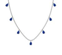 YETONADO Real S925 Silver Droplet Necklace Women's Diamond Pendant Necklace Luxury Jewelry Shiny Zircon Girl Gift Female Party(C_40-45cm)