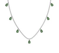 YETONADO Real S925 Silver Droplet Necklace Women's Diamond Pendant Necklace Luxury Jewelry Shiny Zircon Girl Gift Female Party(B_40-45cm)