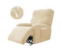 YETONADO Sofa Cover Lazy Chair Solid Color Cushion Cover Sofa Cover 1/2/3/4 Seat Waterproof Leaf Texture Sofa(Style2-beige,3 Seater)