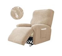 YETONADO Sofa Cover Lazy Chair Solid Color Cushion Cover Sofa Cover 1/2/3/4 Seat Waterproof Leaf Texture Sofa(Style2-Khaki,3 Seater)