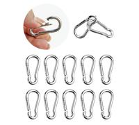 YETOOME Small Carabiner Clip, 1.57 Inch Stainless Steel Spring Snap Hook for Indoor, Outdoor, Camping, Dog Leash, Fishing, Bird Feeders, 10 Pcs