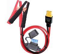 YETOR 10AWG XT60 to Alligator Clip Charging Cable Adapter, 2FT, 15A Fused, Compatible with Car, Motorcycle, Tractor, Riding Mower & More