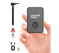 Yetour Electric Bike Pump 130PSI Mini Air Compressor Brushless Motor Presta Schrader Auto-Stop Digital Gauge Rechargeable LED Light for Road Mountain Fat Tire Bikes Motorcycle
