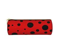 YETTA YANG Ladybug Black And Red Polka Dot Pencil Box Case for Pen Holders Office Supplies Big Capacity large