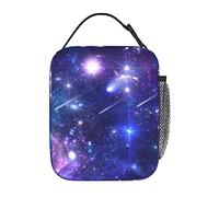 YETTA YANG Nebula Galaxy Purple Colorful Portable Lunch Bag Insulated Lunch Box Reusable Totes For Women Men Work Picnic Camping
